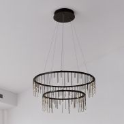Nova Luce Stellar - hanglamp - Ø 65 x 150 cm - 41W dimbare LED incl. - zwart chroom
