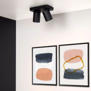 Lucide Nigel - opbouwspot - 20 x 10 x 11,3 cm - 2 x 5W dimbaar incl.  - dim tot warm - zwart