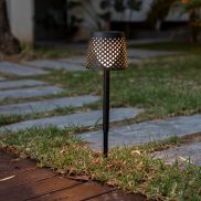 New Garden Greta - buiten tafel-, vloer-, of wandlamp op zonne-energie met USB-poort - 80 x 20 x 14 cm - IP65 - zwart