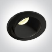 ONE Light COB Recessed Spots Adjustable LED - inbouwspot - Ø 106 mm, 92 mm inbouwmaat - 8W dimbare LED incl. - IP54 - zwart