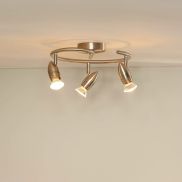 Lucide Caro - opbouwspot - Ø 31 x 13 cm - 3 x 5W LED incl. - satijn chroom
