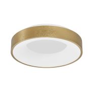 Nova Luce Rando Thin - plafondverlichting - Ø 38 x 9 cm - 30W dimbare LED incl. - geborsteld goud