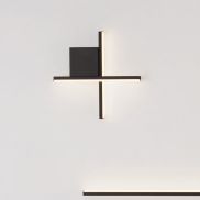 Nova Luce Cross - wandlamp - 30 x 30 x 4 cm - 10W LED incl. - zandzwart