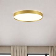 Nova Luce Roi - plafondlamp - Ø 50 x 8,5 cm - 48W dimbare LED incl. - geborsteld goud