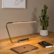 Lucide Madison - bureaulamp - 62,5 x 5,5 x 33 cm - 6,5W dimbare LED incl. - chroom
