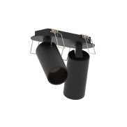 VK Lighting Coko - opbouwspot met inbouwrozet - 12,5 x 4,5 x 7,3 cm - 100 x 35 mm inbouwmaat - 2 x 6W LED incl. - zwart