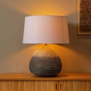 Lucide Maduka - tafellamp - Ø 45 x 61 cm - lichtbruin en wit