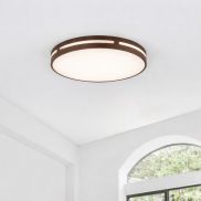 Nova Luce Wheel - plafondlamp - Ø 45 x 6 cm - 30W LED incl. - koffiebruin