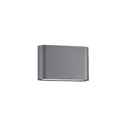 Nova Luce Soho - buiten wandverlichting - 18,5 x 3 x 10 cm - 2 x 5W LED incl. - IP54 - donkergrijs