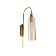 Maxlight Campanila - opbouw wandlamp - 22 x 56 cm - messing en amberkleurig glas