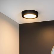 Lucide Brice-Led - plafondverlichting - Ø 18 x 3,9 cm - 11W dimbare LED incl. - IP44 - zwart
