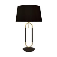 Searchlight Jazz - tafellamp - Ø 37 x 63 cm - zwart en satijn messing
