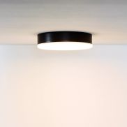 Lucide Ceres-LED - plafondlamp badkamer - Ø 21,5 x 5 cm - 30W dimbare LED incl. - IP44 - zwart