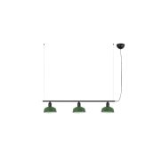 Faro Tatawin S - hanglamp - 100 x 18,4 x 210 cm - satijnzwart en glansgroen