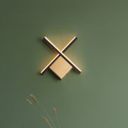 Nova Luce Cross - wandlamp - 30 x 30 x 4 cm - 10W LED incl. - geborsteld goud en zandzwart