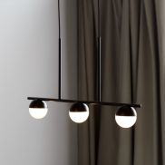 Nordlux Contina - hanglamp - 90 x 10 x 241,3 cm - zwart en opaal wit