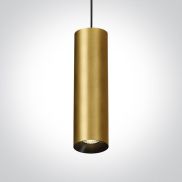 ONE Light Cylinder - hanglamp - Ø 7,5 x 240 cm - geborsteld messing