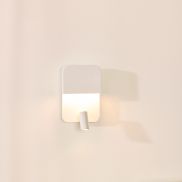 Lucide Boxer - wandlamp met USB-poort en schakelaar - 13,5 x 10 x 24 cm - 5W + 3W LED incl. - wit