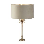 Searchlight Palm - tafellamp - Ø 38 x 65 cm - antiek nikkel en taupe