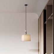 Nova Luce Damo - hanglamp - Ø 34 x 150 cm - mat zwart, grijs en bruin