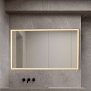 Nova Luce Ambor - spiegel met verlichting - 70 x 120 x 5,5 cm - 49W LED incl. - IP44 - geanodiseerd goud