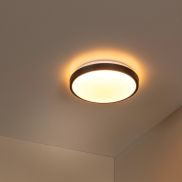 Lucide Dasher - plafondlamp - Ø 29,3 x 8,5 cm - 12W LED incl. - IP44 - zwart