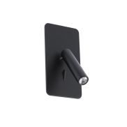 Faro Suau - inbouw wandverlichting met schakelaar - 9,5 x 17 cm - 3W LED incl. - mat zwart