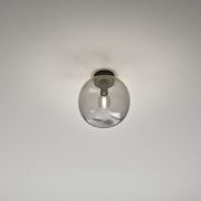 Nordlux Alton - plafondverlichting - Ø 27,5 x 24 cm - zwart en gerookt glas