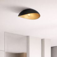Nova Luce Opsi - plafondlamp - Ø 40 x 20 cm - zandzwart en goud