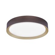 Nova Luce Luton - plafondverlichting - Ø 55 x 8,5 cm - 47W LED incl. - koffie bruin en mat wit