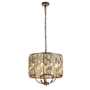 Searchlight Bijou - hanglamp - Ø 44 x 150 cm - antiek messing en champagne