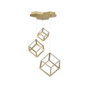 Nova Luce Gabbia - hanglamp - 56 x 48,5 x 156 cm - 110W dimbare LED incl. - goud