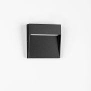 Nova Luce Toby - buiten wandverlichting - 10,5 x 10,5 x 2,2 cm - 3W LED incl. - IP54 - zandzwart