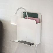 Nordlux Roomi - wandlamp met schakelaar en dubbele USB-poort - 16,5 x 24,8 x 28,2 cm - wit