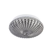 Nova Luce Clam - plafondlamp badkamer - Ø 30 x 12 cm - IP44 - rook chroom