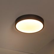 Lucide Unar - plafondverlichting - Ø 30 x 5 cm - 18W dimbare LED incl. -  3 stappen dimmer - zwart