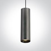 ONE Light Cylinder - hanglamp - Ø 7,5 x 240 cm - metaal grijs