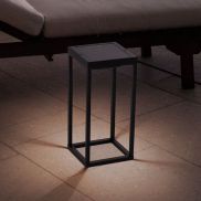 Nova Luce Tegolo - draagbare tafellamp op zonne-energie met USB-poort - 15,1 x 39,2 x 16,6 cm - 2W LED incl. -  IP54 - donker antraciet