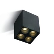 ONE Light Dark Light Ceiling Tubes - plafondverlichting - 6,4 x 6,4 x 8,4 cm - 10W LED incl. - zwart