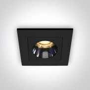 ONE Light Mirror Dark Light Range - inbouwspot - 46 x 46 mm, 38 x 38 mm inbouwmaat - 3W LED incl. - zwart
