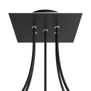Creative Cables - Rose-One Vierkant plafondrozet voor 5 lichtpunten - 20 x 20 x 3,5 cm - zwart