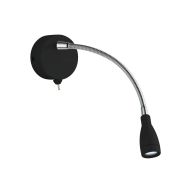 Searchlight Flexy - wandverlichting met schakelaar - 7 x 29 cm - 0,8W LED incl. - chroom en zwart