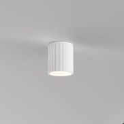 Artdelight Toulouse - plafondlamp - Ø 11 x 13 cm - wit geribbeld