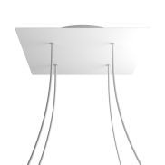 Creative Cables - Rose-One Vierkant plafondrozet voor 4 lichtpunten - 40 x 40 x 3,5 cm - wit
