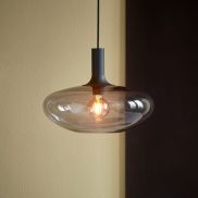Nordlux Alton - hanglamp - Ø 35 x 330 cm - zwart en gerookt glas