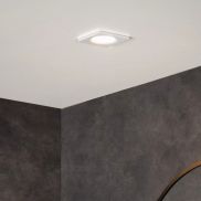 Lucide Ziva - inbouwspot - 85 x 85 mm, Ø 75 mm inbouwmaat - IP44 - wit