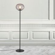 Nordlux Alton - staanlamp - 150 cm - zwart en gerookt glas