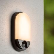 Lucide Hups IR - buiten wandlamp met sensor - 11,9 x 4,5 x 21,2 cm - 10W LED incl. - IP54 - zwart