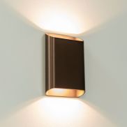 Artdelight Diaz Large - wandverlichting - 4 x 14,5 x 20 cm - 2 x 6W LED incl. - IP65 - geborsteld brons
