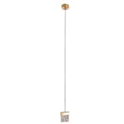 Maxlight Vetro - hanglamp - Ø 13 x 180 cm - 4,5W dimbare LED incl. - geborsteld goud